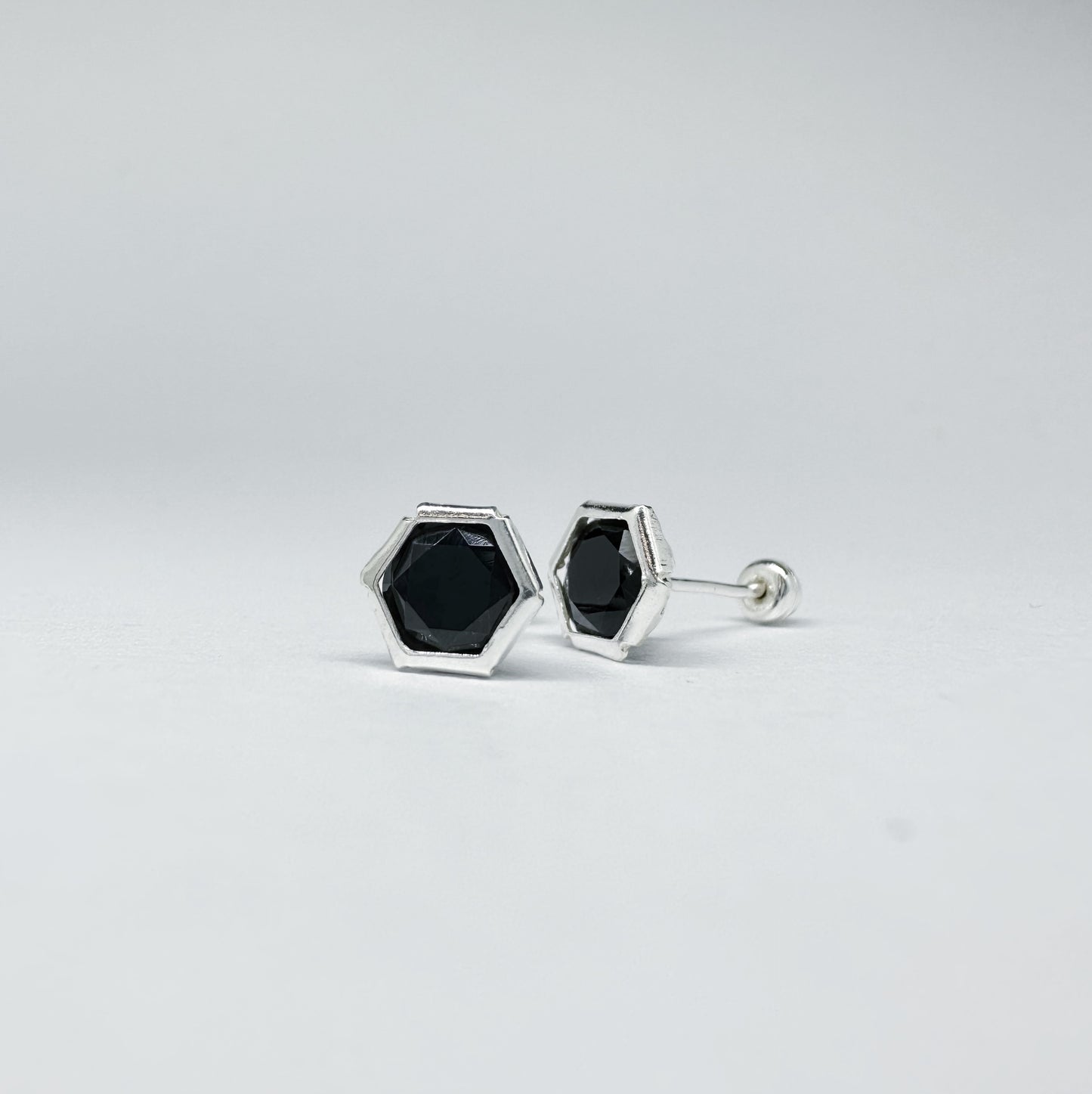 BR Hexagon Stone N Silver