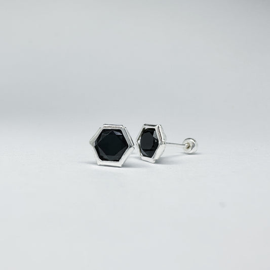 BR Hexagon Stone N Silver